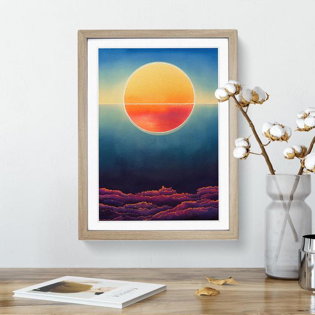 Astonishing Sunset Abstract - Single Picture Frame Print Marlow Home Co. Frame Colour: Oak Framed, Size: 64cm H x 46cm W x 2cm D on Productcaster.