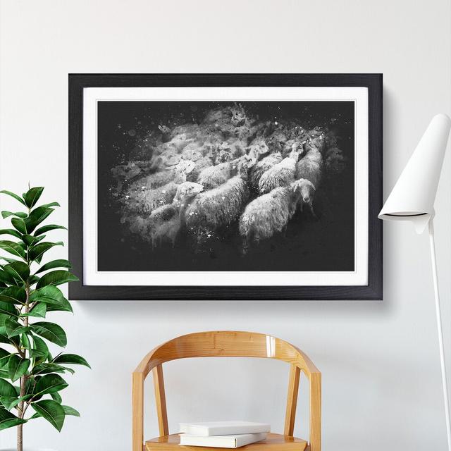 Flock of Sheep Vol.1 - Picture Frame Graphic Art East Urban Home Frame Option: Black Framed, Size: 65cm H x 90cm W x 2cm D on Productcaster.