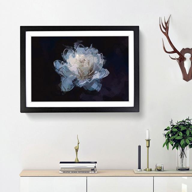 Blue Magnolia Flower in Abstract - Picture Frame Graphic Art Print East Urban Home Frame Option: Black Framed, Size: 36cm H x 48cm W x 2cm D on Productcaster.