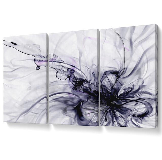 Black Smoke Trail - 3 Piece Wrapped Canvas Graphic Art Ivy Bronx Size: 81.3cm H x 163cm W on Productcaster.