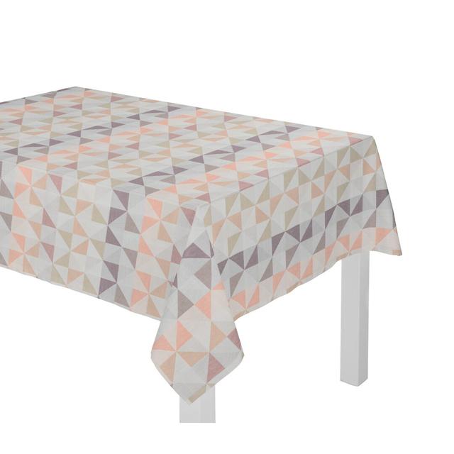 Gareth Tablecloth Mikado Living Colour: Pink/Grey/Beige, Size: 130cm W x 190cm L on Productcaster.