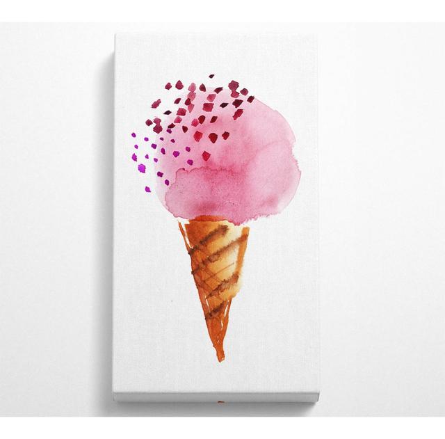 Bogarella Strawberry Icecream - Wrapped Canvas Art Prints Highland Dunes Size: 101.6cm H x 50.8cm W x 1cm D on Productcaster.