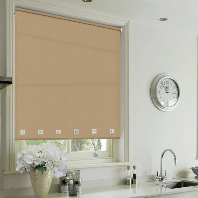 Semi Sheer Roller Blind AR WARE Colour: Cappuccino, Blind Size: 210 cm L x 150 cm W on Productcaster.