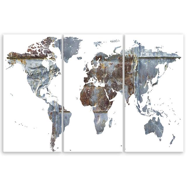 Leinwandbild World Map Abstract Williston Forge Größe: 60 cm H x 120 cm B on Productcaster.