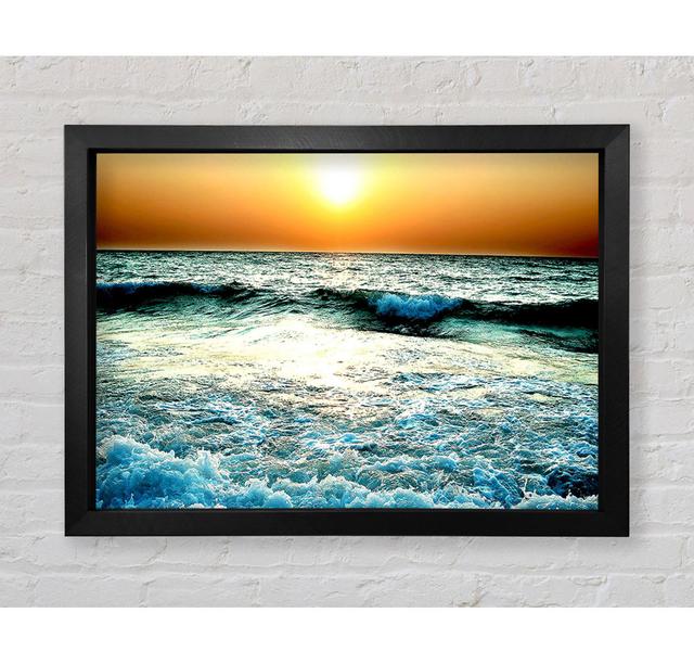 Sea Water Framed Print Wall Art Highland Dunes Format: Black Framed Paper, Size: 42cm H x 59.7cm W x 3.4cm D on Productcaster.