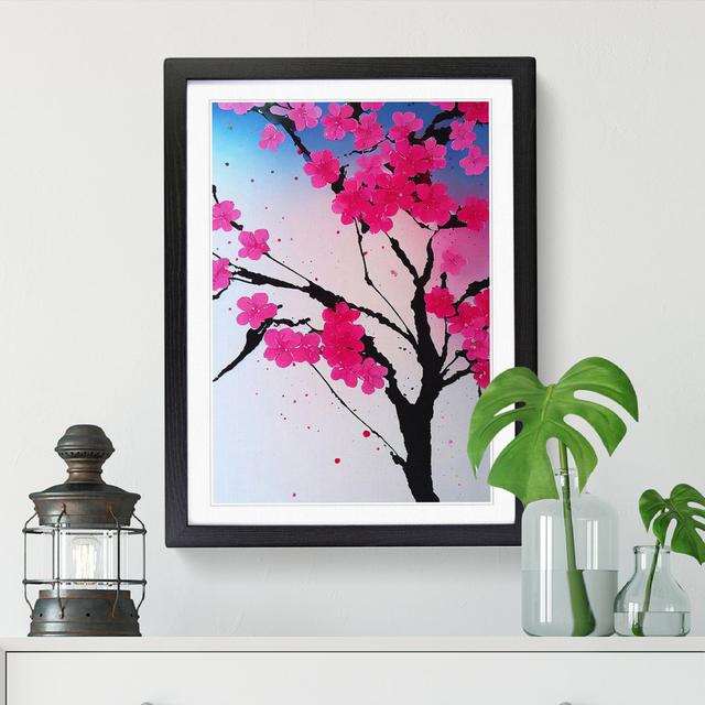 Cherry Blossom Tree Splatter Vol.2 - Single Picture Frame Print Marlow Home Co. Size: 34cm H x 25cm W, Format: Walnut Framed on Productcaster.