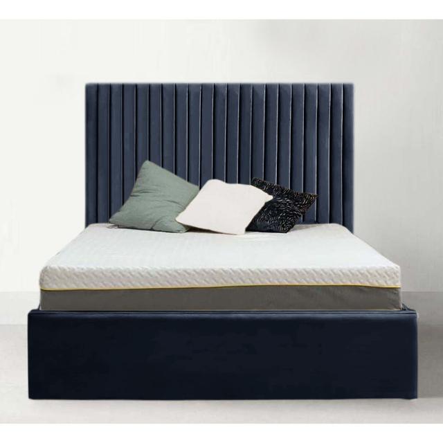 Leopoldine Upholstered Panel Bed Ebern Designs Size: Double (4'6), Colour: Steel on Productcaster.