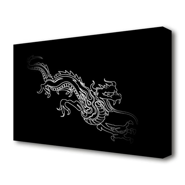 Black Fire Dragon - Wrapped Canvas Graphic Art Print East Urban Home Size: 50.8 cm H x 81.3 cm W on Productcaster.