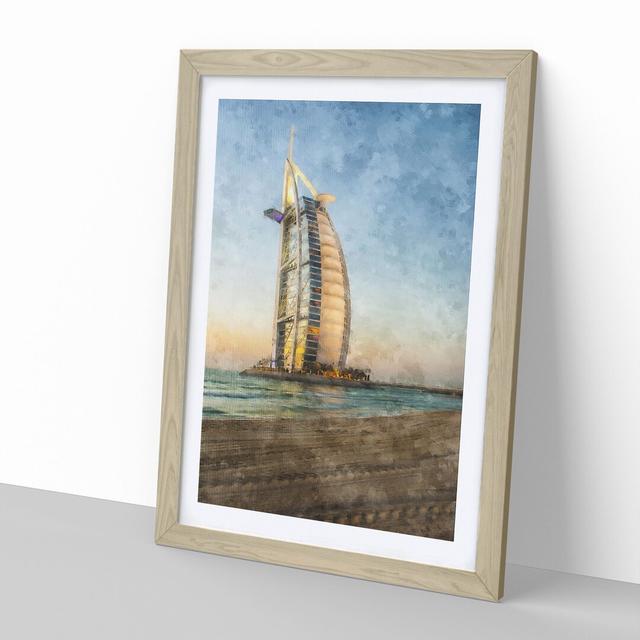 The Burj Al Arab in Dubai Vol.1 - Picture Frame Painting East Urban Home Frame Option: Oak Framed, Size: 65cm H x 48cm W x 2cm D on Productcaster.