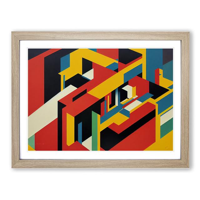 Abstract Bauhaus Vol.1 - Picture Frame Graphic Art Metro Lane Size: 46cm H x 64cm W x 2cm D, Frame Colour: Oak on Productcaster.