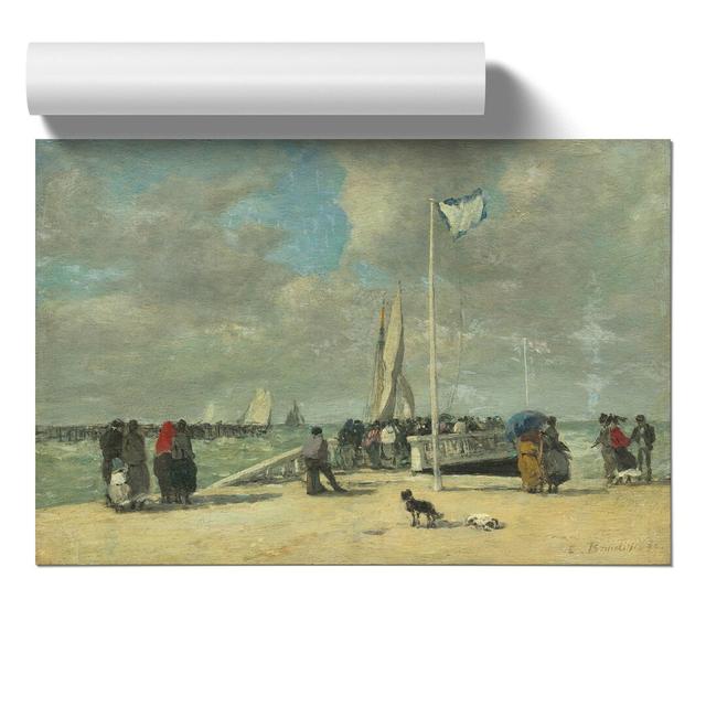 On The Jetty by Eugene Boudin - No Frame Painting East Urban Home Size: 21cm H x 30cm W x 0.1cm D on Productcaster.