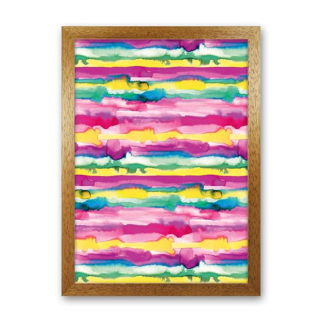 Gradient Tropical Color Lines - Print 17 Stories Size: 42cm H x 30cm W x 1cm D, Frame Option: No Framed on Productcaster.