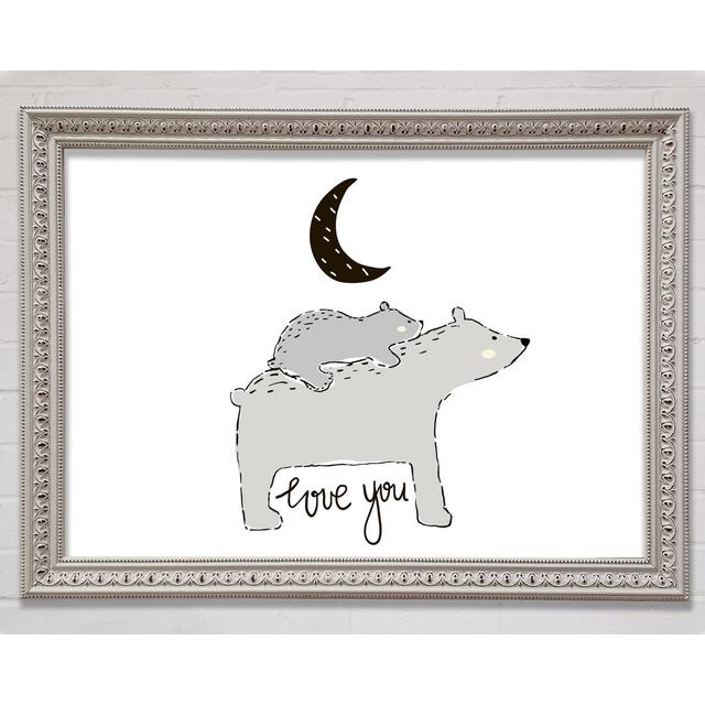 Bear Family Moon Framed Print Bright Star Size: 59.7cm H x 84.1cm W x 3cm D on Productcaster.