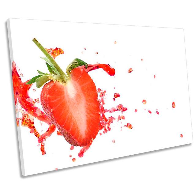 Strawberry Splash Kitchen - Wrapped Canvas Photograph Ebern Designs Size: 40.6cm H x 61cm W on Productcaster.