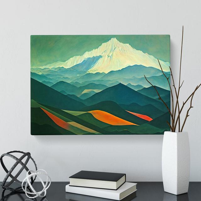 Dynamic Mountain Landscape - Wrapped Canvas Painting Alpen Home Size: 50cm H x 76cm W x 3cm D on Productcaster.