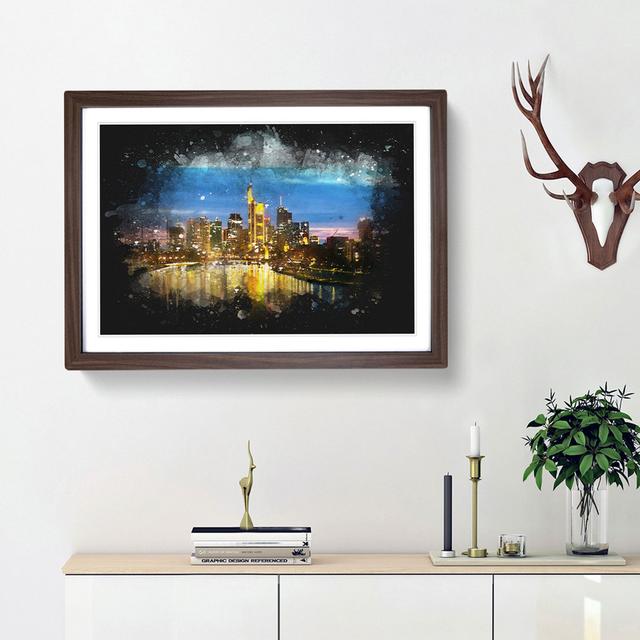 Reflections of the Frankfurt Skyline - Picture Frame Graphic Art Print East Urban Home Frame Option: Walnut Framed, Size: 33cm H x 45cm W x 2cm D on Productcaster.