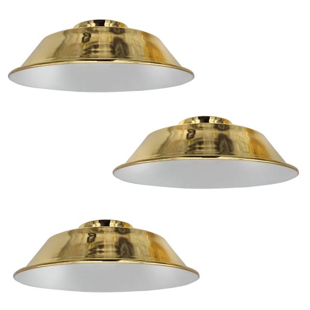 3 Pack Retro Vintage Metal Rose Gold Easy Fit E27/B22 Base Industrial Pendant Metal 22Cm Lamp Light Shades Reducer Plate Ceiling Hanging Lamps For Bed on Productcaster.