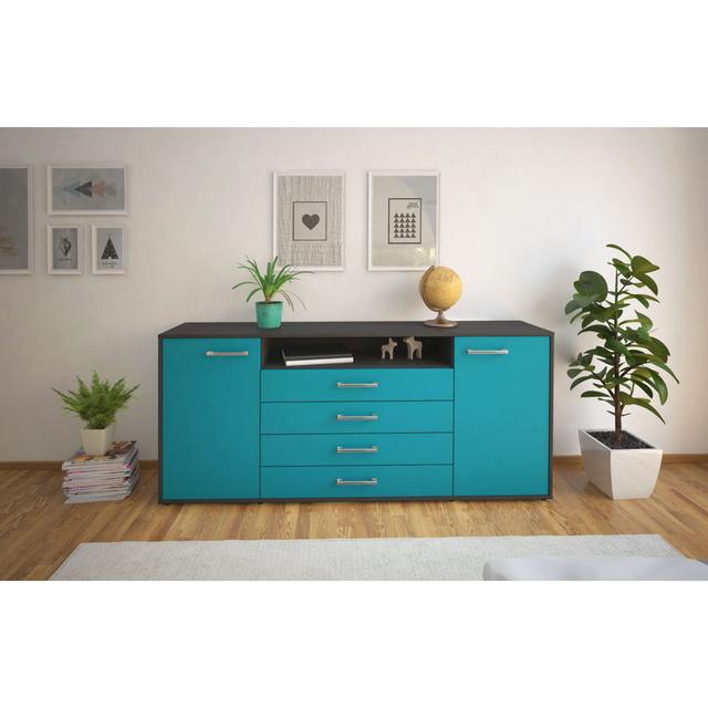 Sideboard Lesovsky 17 Stories Farbe (Korpus/Front): Türkis/Anthrazit on Productcaster.