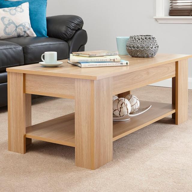 Adrianne Lift Top Extendable Coffee Table with Storage Zipcode Design Colour: Oak on Productcaster.