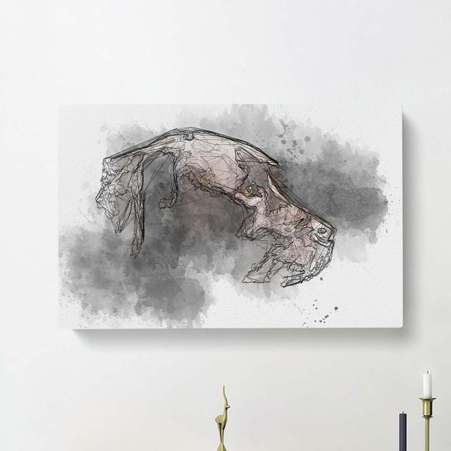 Chocolate Brown Labrador Dog In Abstract - Wrapped Canvas Print East Urban Home Size: 40cm H x 60cm W x 3cm D on Productcaster.