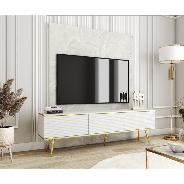 Madeline TV Stand for TVs up to 78" Fairmont Park Colour: White/Gold on Productcaster.