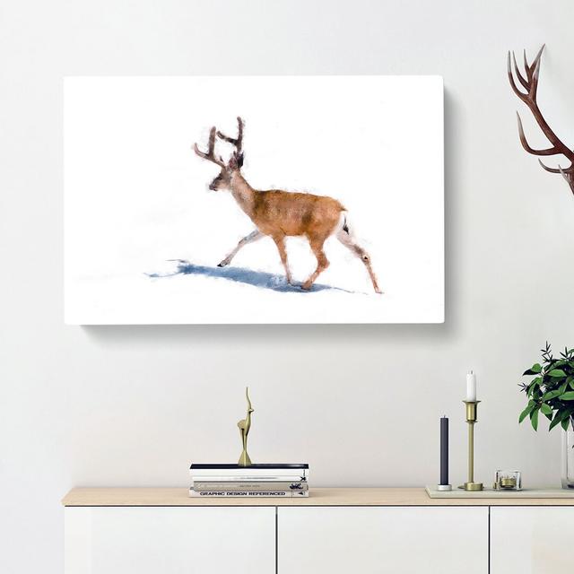 Sketch of a Stag - Wrapped Canvas Graphic Art Print East Urban Home Size: 60cm H x 91cm W x 3cm D on Productcaster.