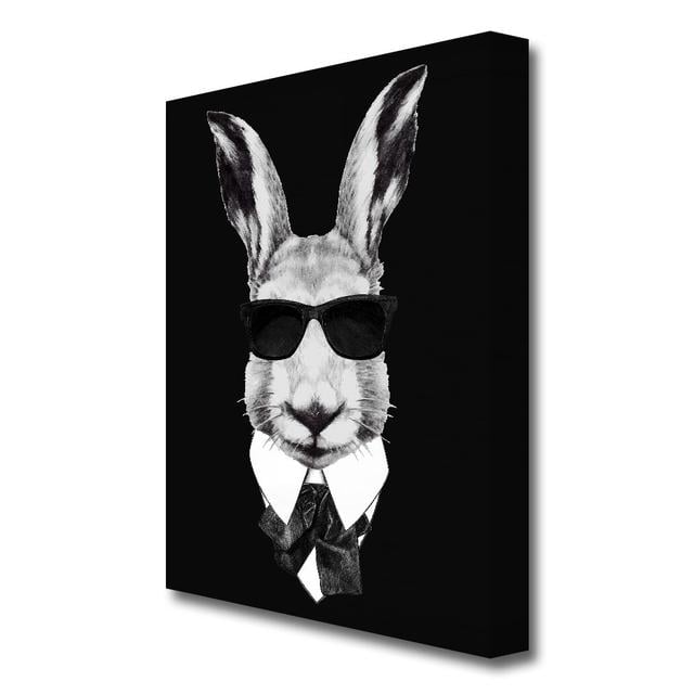 'Mafia Rabbit Wild Life' 1 Piece Wrapped Canvass Rectangle Graphic Art East Urban Home Size: 142.2 cm H x 101.6 cm W on Productcaster.