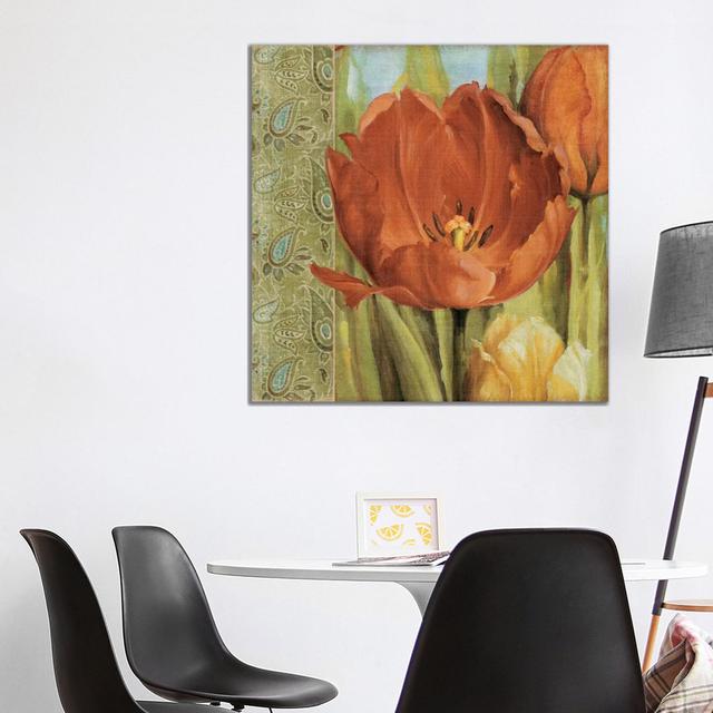 Tulip Paisley by Lisa Audit - Wrapped Canvas Painting ClassicLiving Size: 93.98cm H x 93.98cm W x 3.81cm D on Productcaster.