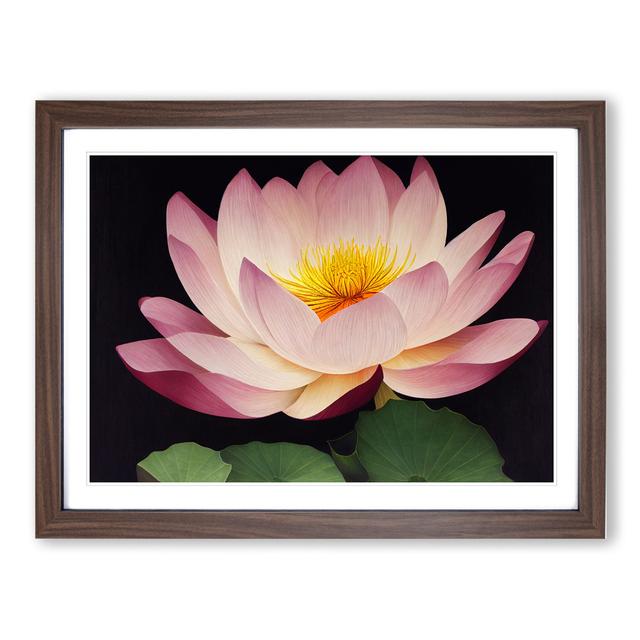 Dreamlike Lotus Flower - Picture Frame Graphic Art 17 Stories Size: 34cm H x 46cm W, Frame Colour: Walnut on Productcaster.