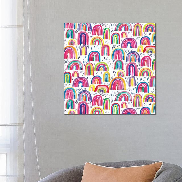 Cute Colourful Rainbows by Ninola Design - Wrapped Canvas Painting Brayden Studio Size: 66.04 cm H x 66.04 cm W x 1.91 cm D on Productcaster.