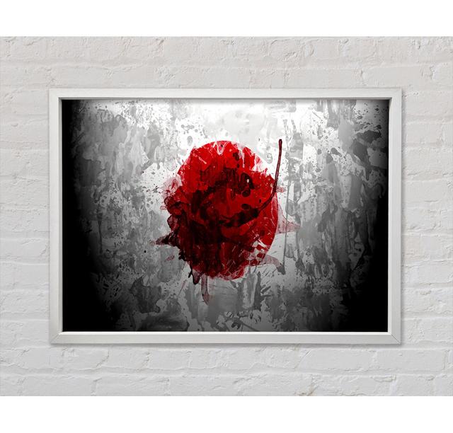 Japan Grunge Flag - Single Picture Frame Art Prints on Canvas Bright Star Size: 59.7cm H x 84.1cm W x 3.3cm D on Productcaster.