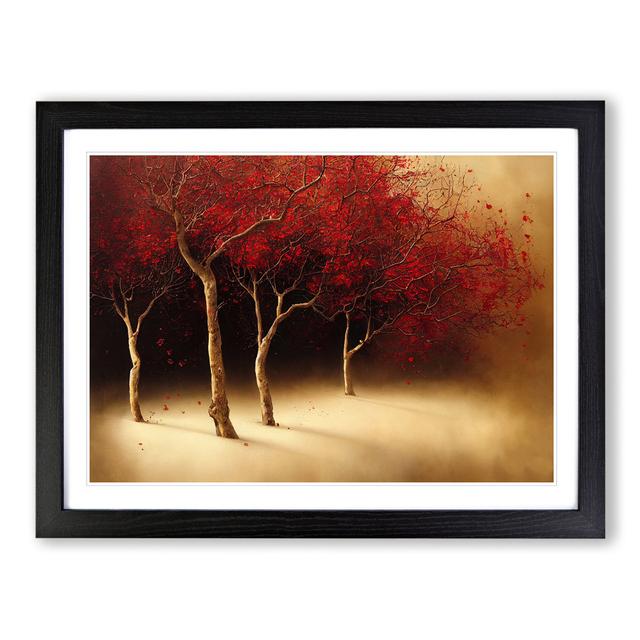 Impactful Trees - Picture Frame Graphic Art Marlow Home Co. Size: 34cm H x 46cm W x 2cm D, Frame Colour: Black on Productcaster.