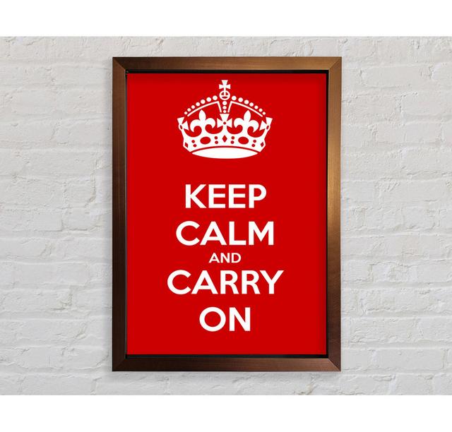 Gracehill Keep Calm And Carry On Gerahmter Druck Wandkunst Happy Larry Format: Bronze Gerahmtes Papier, Größe: 141,4 cm H x 100,1 cm B x 3,4 cm T on Productcaster.