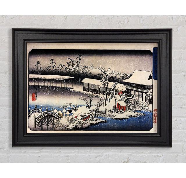 Hiroshige Temple Complex In The Snow Framed Print Rosalind Wheeler Size: 29.7cm H x 42cm W on Productcaster.