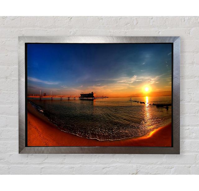 Sunrise Ocean View Pier - Single Picture Frame Art Prints Bright Star Size: 42cm H x 59.7cm W on Productcaster.