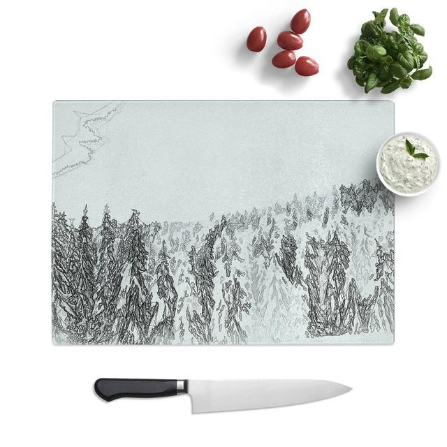 Tempered Glass Winter Trees in Abstract Chopping Board East Urban Home Size: 39 cm W x 28.5 cm L on Productcaster.