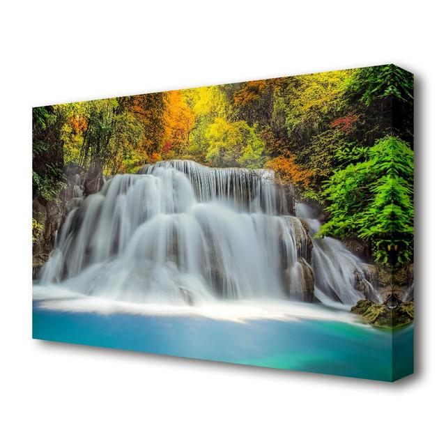 'Gentle Forest Waters Waterfall' - Canvas Photographic Print East Urban Home Size: 50.8 cm H x 81.3 cm W on Productcaster.