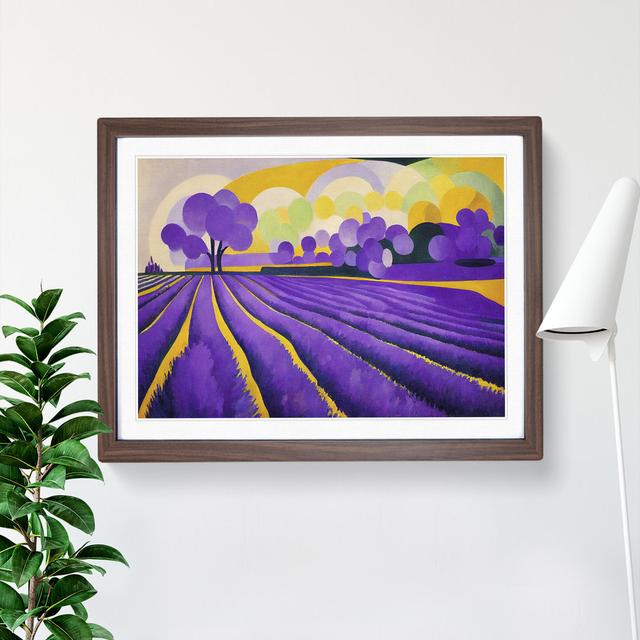 Abstract Lavender Field - Picture Frame Graphic Art 17 Stories Size: 34cm H x 46cm W x 2cm D, Frame Colour: Walnut on Productcaster.