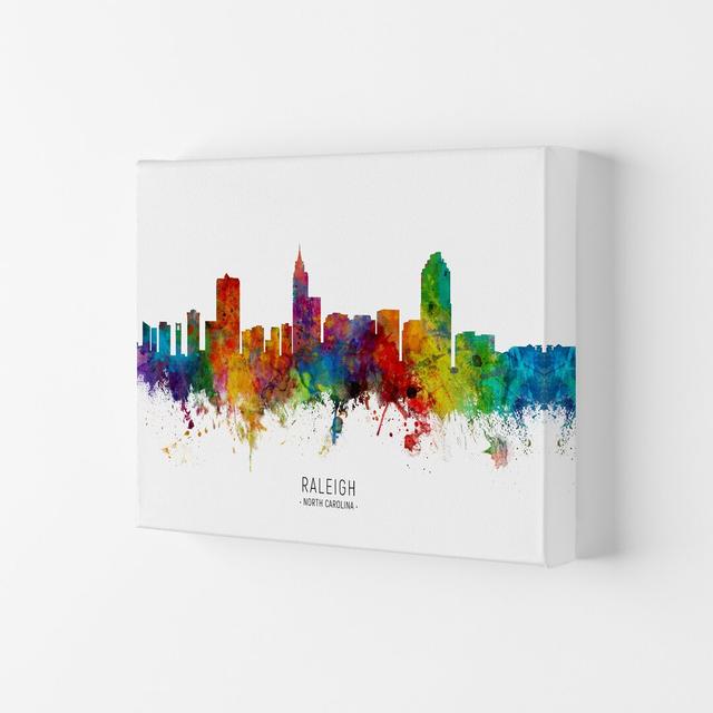 Raleigh North Carolina Skyline by Michael Tompsett - Print Ebern Designs Format: Wrapped Canvas, Size: 29.7cm H x 42cm W x 4cm D on Productcaster.