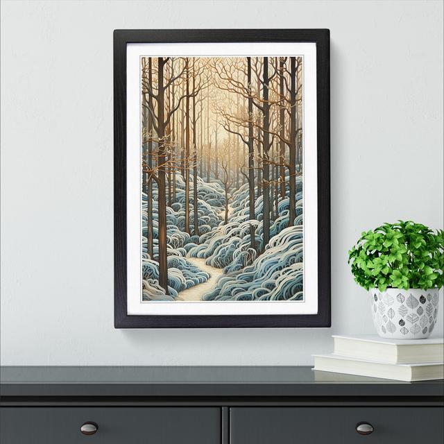 Winter Forest Nouveau - Single Picture Frame Print on Wood Alpen Home Frame Colour: Black, Size: 46cm H x 34cm W x 2cm D on Productcaster.