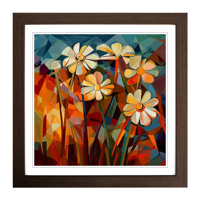 Wildflowers Cubism No.3 - Single Picture Frame Art Prints on Wood Marlow Home Co. Format: Walnut on Productcaster.