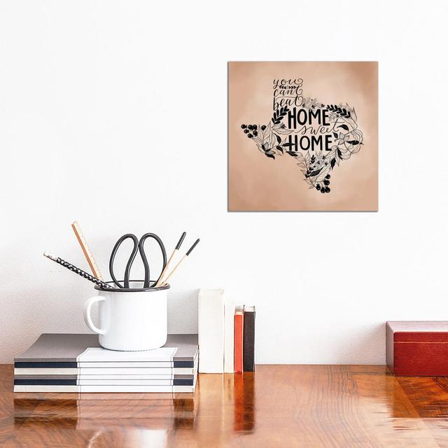 Home Sweet Home Texas by Lily & Val - Wrapped Canvas Typography ClassicLiving Size: 30.48cm H x 30.48cm W x 1.905cm D on Productcaster.