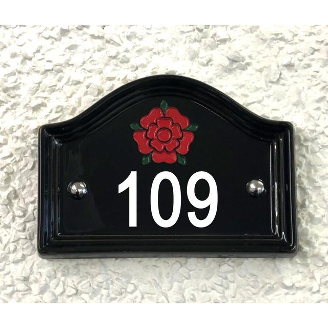 17cm Walsham Flush Mount House Number Dakota Fields Number: 109, Colour: Black on Productcaster.