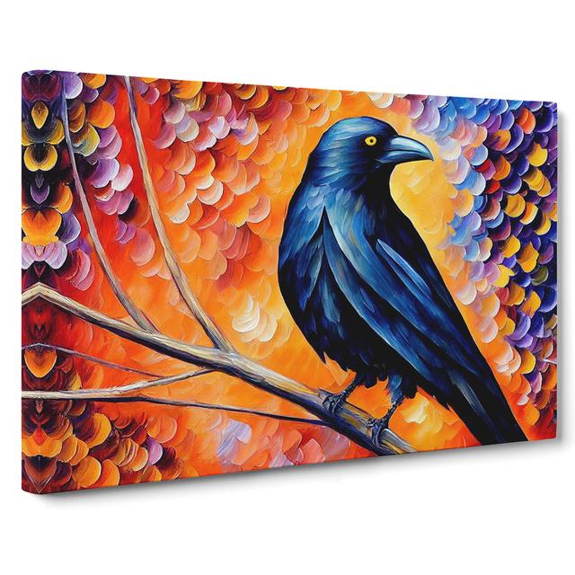 Crow Bird Painting Vol.4 Abstract - Wrapped Canvas Painting ClassicLiving Size: 40cm H x 60cm W x 3cm D on Productcaster.