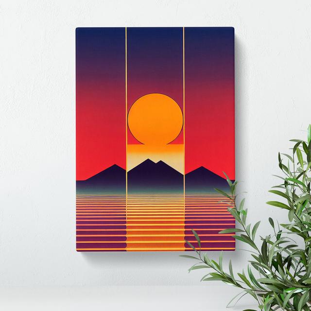 Unique Abstract Mountain Sunset No.3 - Wrapped Canvas Graphic Art George Oliver Size: 76cm H x 50cm W x 3cm D on Productcaster.