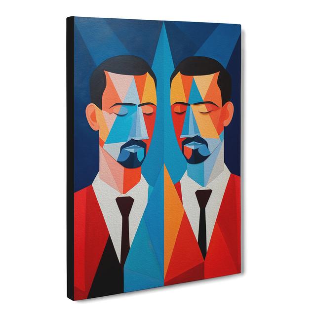 Two Men In Love Geometric - No Frame Art Prints Metro Lane Size: 76cm H x 50cm W x 3cm D on Productcaster.