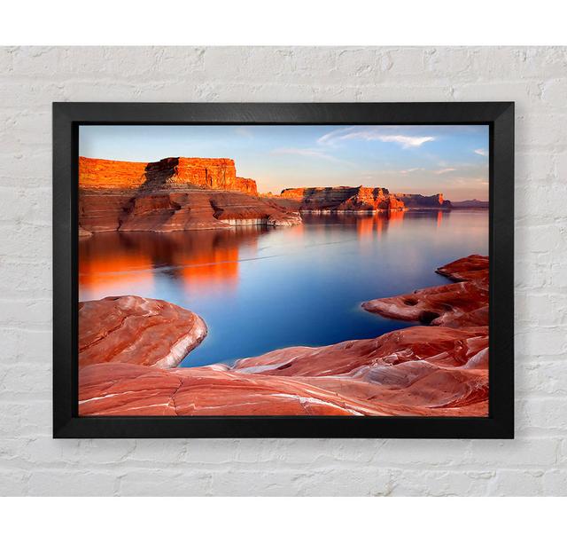 Padre Bay Lake Powell Utah Gerahmter Druck Wandkunst Haus am Meer Größe: 59,7 cm H x 84,1 cm B x 3,4 cm T, Format: Poster mit schwarzem Rahmen on Productcaster.