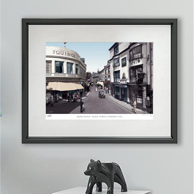 Barnstaple, High Street Corner 1935 - Single Picture Frame Print The Francis Frith Collection Size: 45cm H x 60cm W x 2.3cm D on Productcaster.