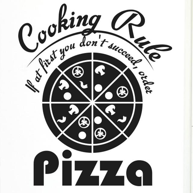 Cooking Rule If at First You Don't Succeed Order Pizza Wall Sticker Maturi on Productcaster.