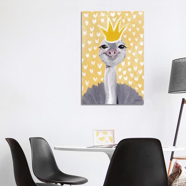 Princess Ostrich - Print on Canvas Happy Larry Format: Wrapped Canvas, Size: 101.6cm H x 66.04cm W x 3.81cm D on Productcaster.